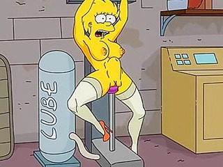 Adult Lisa Simpson fucking a sex machine