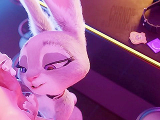 Judy Hoops from zootopia sucks big dick till facial