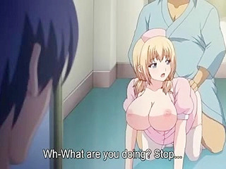 White Blue 4 - Old man bangs busty hentai nurse while her boyfriend watches
