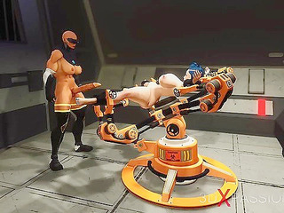 Cyber fuck machine and sexy shemale fucks busty girl