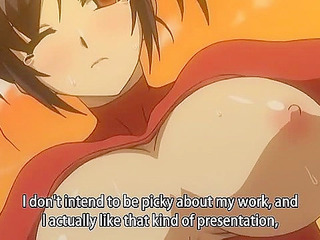 Sucker Announcer - Busty hentai news announcer gives a blowjob to pervy dude in bathroom