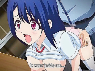 Peeping Girl 2 - Busty anime schoolgirl gets fucked by security guard while friend watches