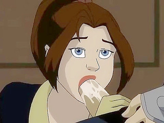 X-Men Kitty sucks Avalanche's dick and gets a cartoon facial