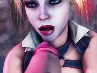 Batman pulls out his big cock and fucks Harley Quinn with it